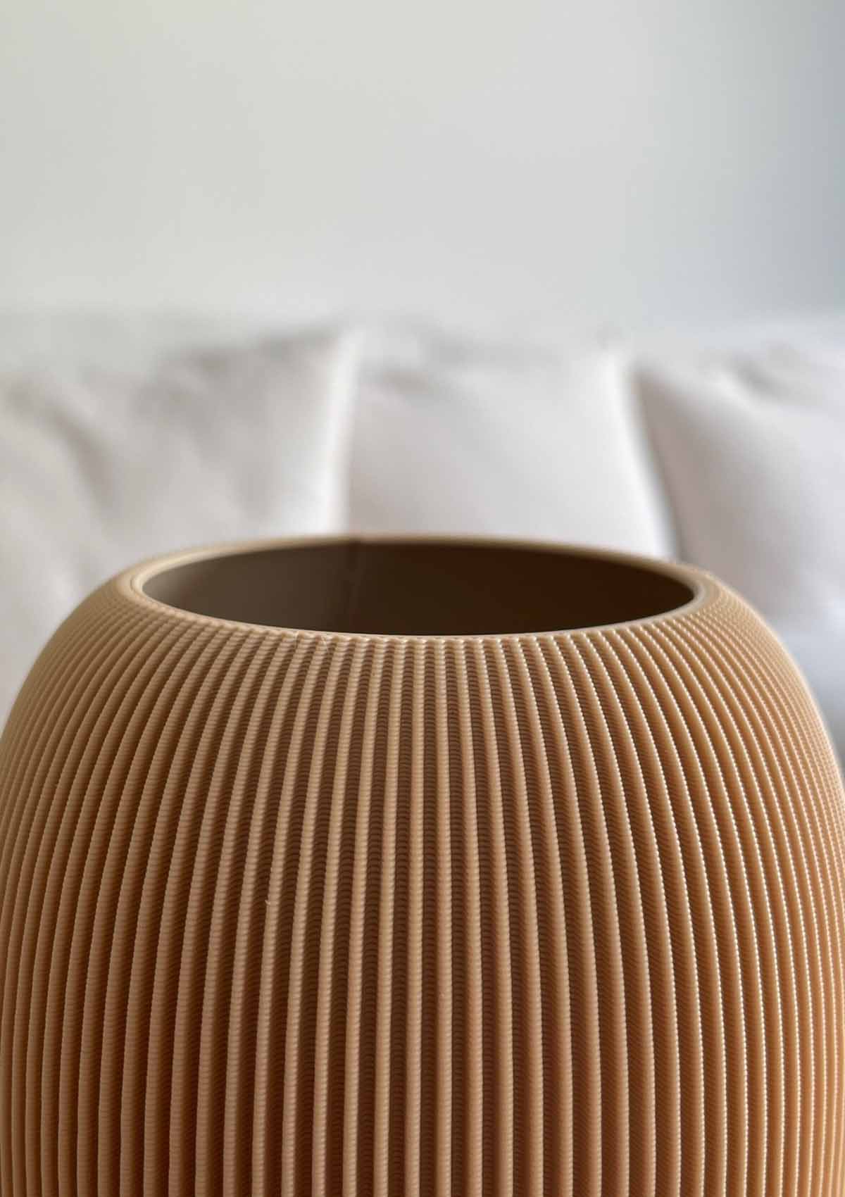 3D VASE OVAL, BEIGE